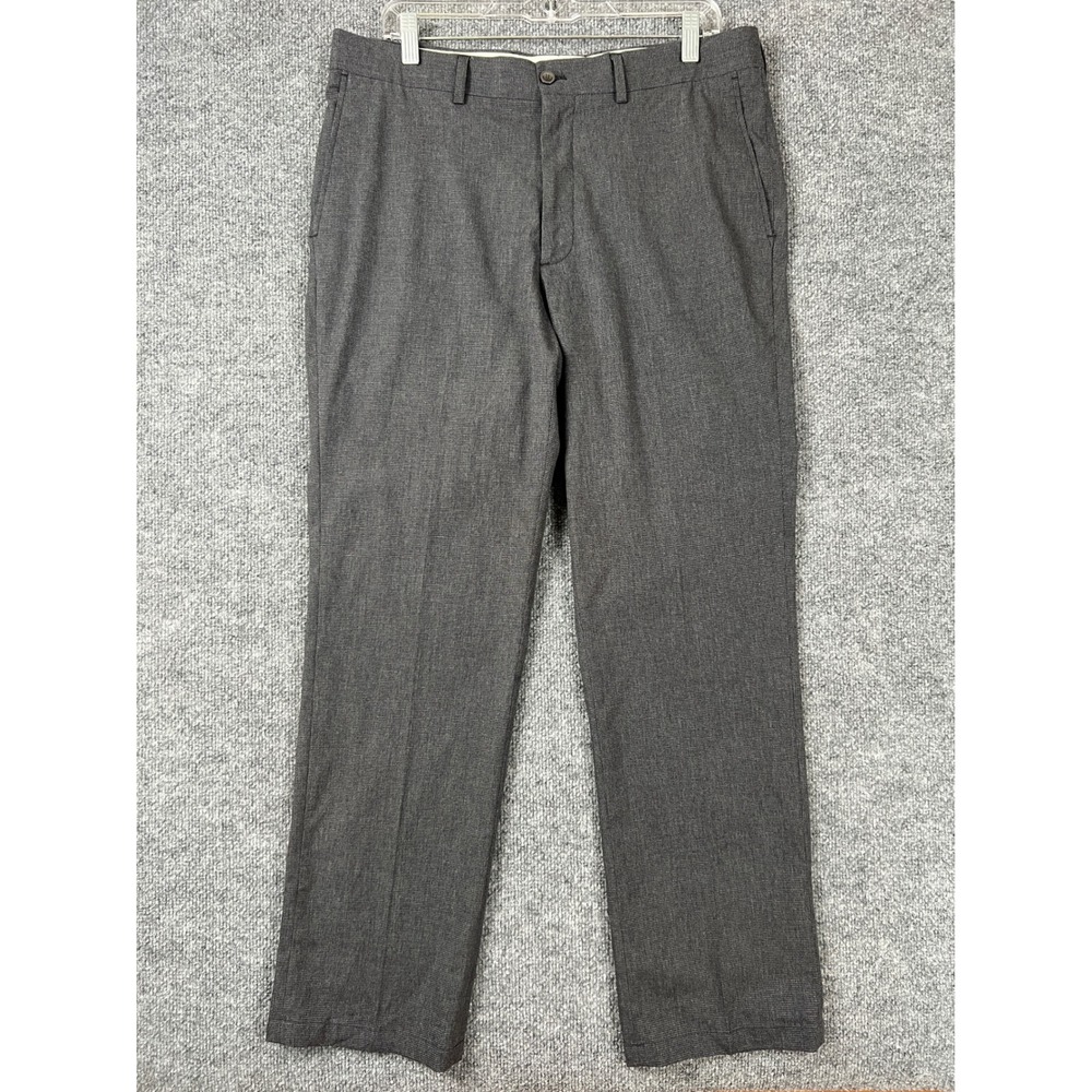 Charles Tyrwhitt Chinos Men 34x30 Grey Micro Houndstooth Slim Fit Trousers Pants